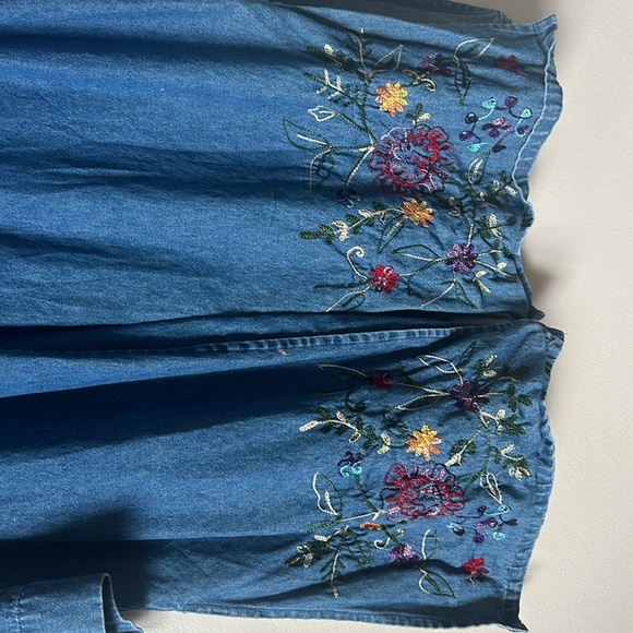 Vintage Roamans Denim Embroidered Cardigan - Picture 6 of 6